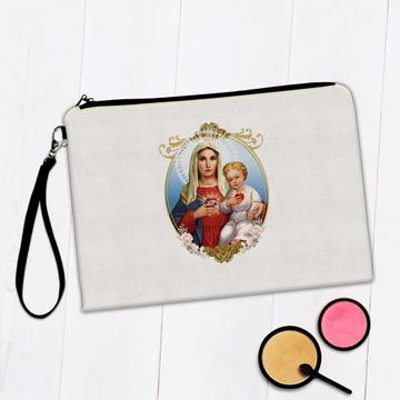 Our Lady Of Sorrows : Gift Makeup Bag Sagrado Corazon Baby Jesus Catholic Christian Dolores
