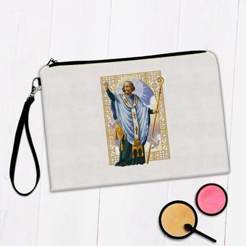 Saint Januarius : Gift Makeup Bag San Gennaro Catholic Church Christian Religion Staff