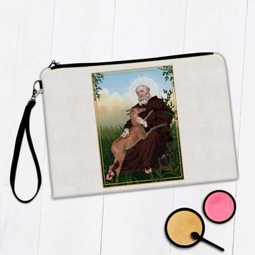 Saint Giles Of Assisi : Gift Makeup Bag Aegidius Catholic Church Deer Christianity Religion