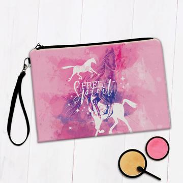 Horses Free Spirit : Gift Makeup Bag For Horse Lover Rider Her Room Decor Poster Birthday Present