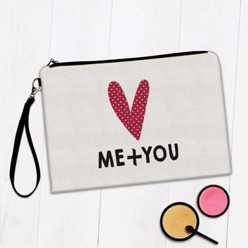 Me You Heart Polka Dots : Gift Makeup Bag For Lover Girlfriend Valentines Day Romantic Art Print