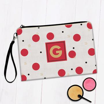 Custom For Him Her : Gift Makeup Bag Personalized Name Abstract Polka Dots Print Boss Coworker