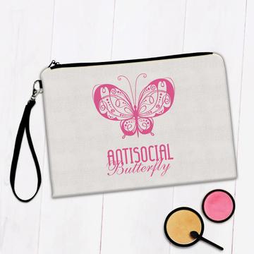 Antisocial Butterfly : Gift Makeup Bag For Introvert Girl Introverts Cute Sweet Print Baby Shower Custom