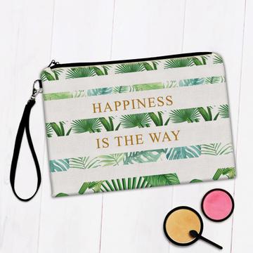 Happiness : Gift Makeup Bag Green Plants Exotic Palm Tree Leaves Tropical Nature Lover Ecology
