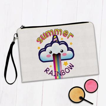Summer Rainbow : Gift Makeup Bag Cute Art Print Unicorn Trendy Fashion Funny Kids Child Girlish