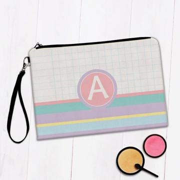 Delicate Color Stripes Art : Gift Makeup Bag Personalized Custom Name Birthday Teacher Checkered