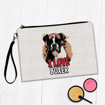 For Boxer Dog Owner Lover : Gift Makeup Bag Dogs Animal Pet Photo Art Birthday Decor Favor