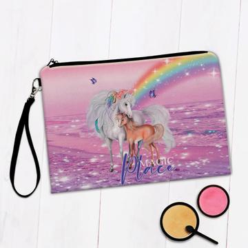 Mother Kid Child : Gift Makeup Bag Horse Lover Family Son Daughter Love Magic Fairytale Rainbow