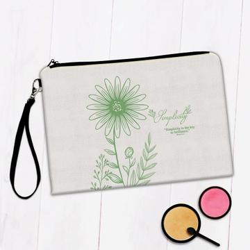 Daisy Silhouette Art Print : Gift Makeup Bag For Flower Nature Lover Ecologist Ecological Birthday Friend