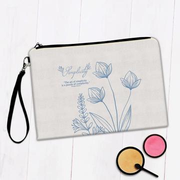 Lotus Silhouette Art Print : Gift Makeup Bag Flowers Nature Cute Delicate Birthday Decor Best Friend