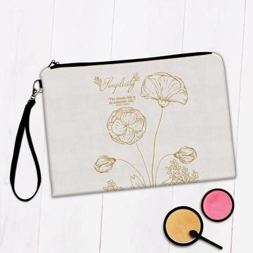 Poppy Silhouette Art Print : Gift Makeup Bag Flowers Nature Cute Summer Birthday Decor Best Friend