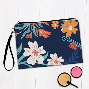 Vintage Style Flower Print : Gift Makeup Bag Retro Decor Floral Colorful Fabric For Her Grandma Woman