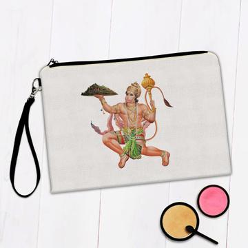 Hindu God Hanuman : Gift Makeup Bag Vintage Indian Style Poster Religious Art Devotional Decor