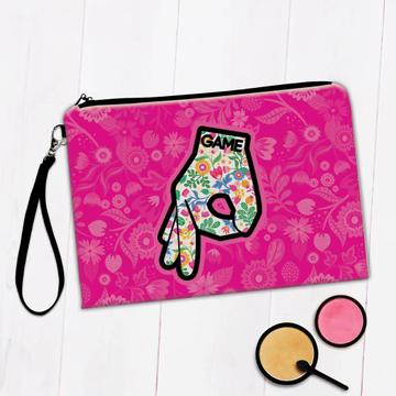 Game Flowers Hand : Gift Makeup Bag Fingers Floral Hippie Style Art Pacifist Teenager Room Decor
