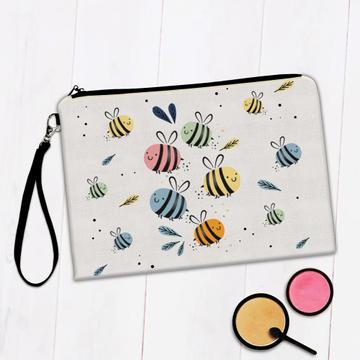 Sweet Bees : Gift Makeup Bag For Baby Shower Nursery Wall Decor Cute Bee Kids Children Birthday