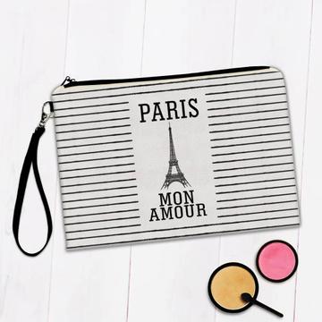Paris Mon Amour France : Gift Makeup Bag My Love Eiffel Tower Vintage Retro Poster Home Decor