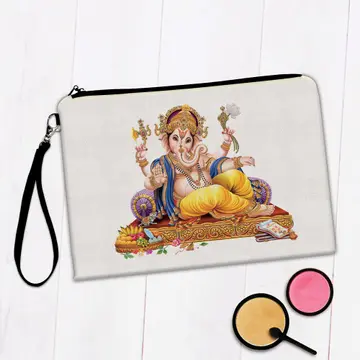 Ganesh For Prosperity Wish : Gift Makeup Bag Hindu God Indian Religious Vintage Poster Home Decor