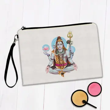 Vishnu Print Hinduism : Gift Makeup Bag Hindu Religious Art God Lord Poster Vintage India Devotional