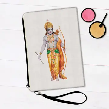 Rama Vintage Poster : Gift Makeup Bag Hindu God Lord Indian Devotional Art For Home Decor Religion