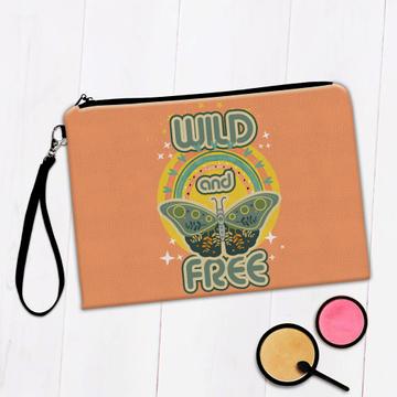 Retro Butterfly Wild and Free  : Gift Makeup Bag
