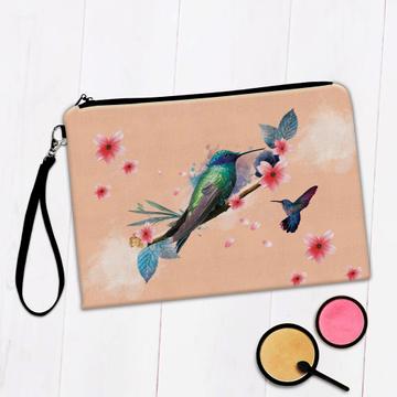 Hummingbird  : Gift Makeup Bag Colibri Flowers