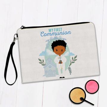 Communion Boy : Gift Makeup Bag Catholic Black
