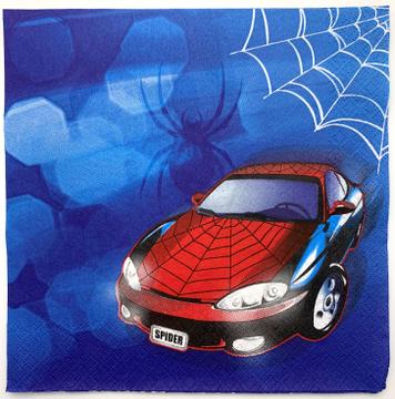 Set of 2 Decoupage Paper Napkins Spider Car Boy Kids Design DIY Decor