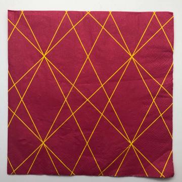 Set of 2 Decoupage Paper Napkins Scandinavian Geometric Red Design DIY Decor