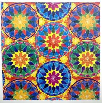 Set of 2 Decoupage Paper Napkins Mandala Colorful Esoteric Mystic Modern Pattern Design DIY Decor