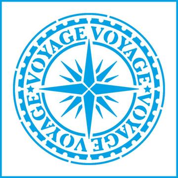 Wind Rose Voyage 4x4in : Laser Cut Diy Reusable Stencil 10x10cm Travel Seal