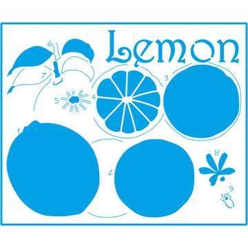 Lemon 6 3/4 x 8 1/4 in : Laser Cut Stencil Diy Reusable 17x21cm Fruit Kitchen