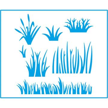 Grass 6 3/4 x 8 1/4 in : Laser Cut Stencil Diy Reusable 17x21cm Garden
