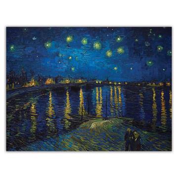 Starry Night Vincent Van Gogh : Gift Sticker Famous Oil Painting Art Artist Painter