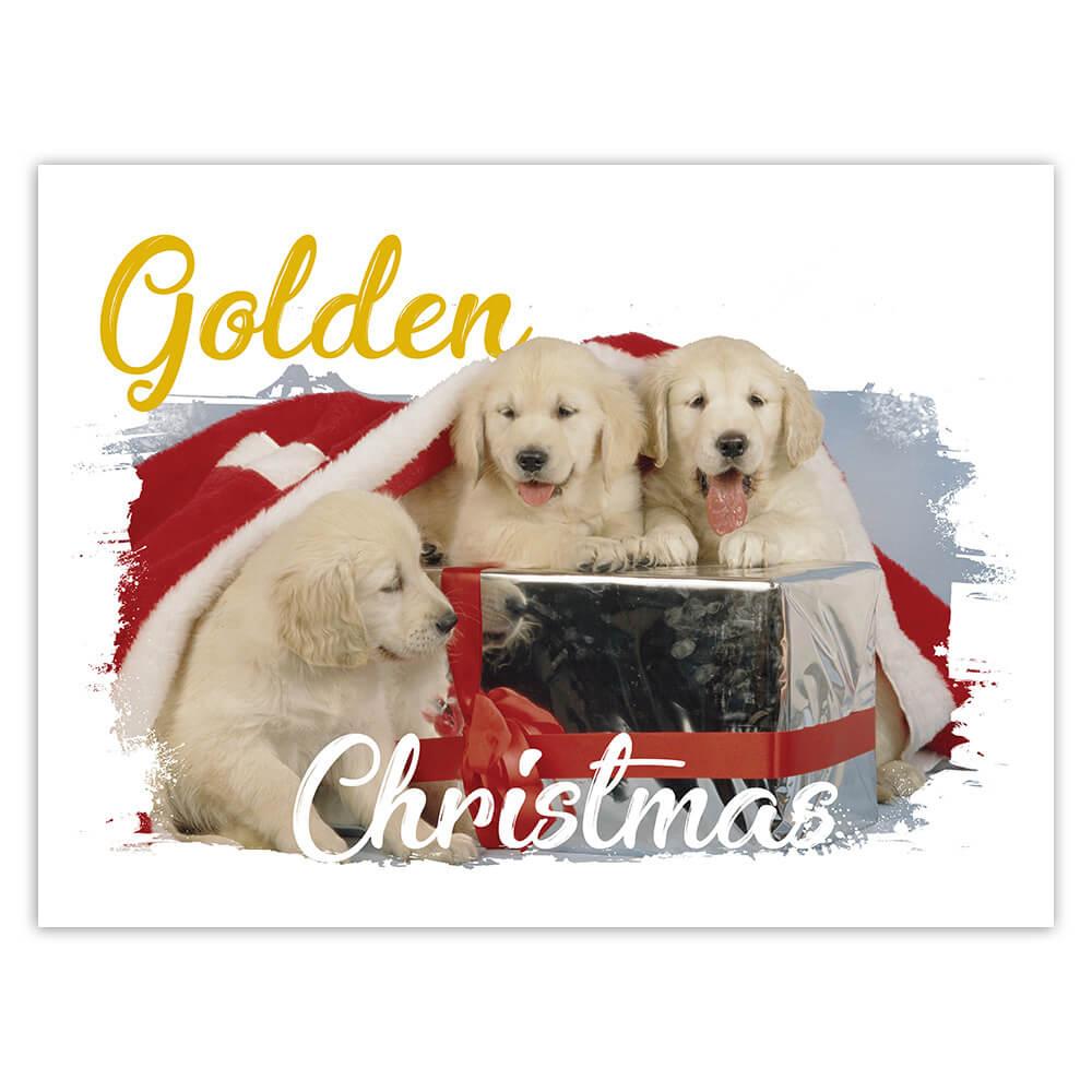 Gift Sticker : Golden Retriever Christmas Dog Present Pet Animal