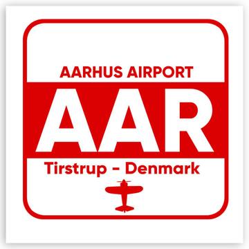 Denmark Aarhus Airport Tirstrup AAR : Gift Sticker Airline Travel Crew AIRPORT