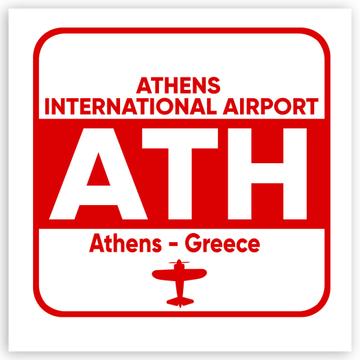 Greece Athens Airport Athens ATH : Gift Sticker Travel Airline Pilot AIRPORT