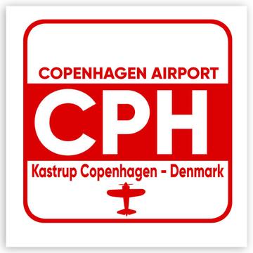 Denmark Copenhagen Airport Kastrup CPH : Gift Sticker Travel Airline Pilot AIRPORT