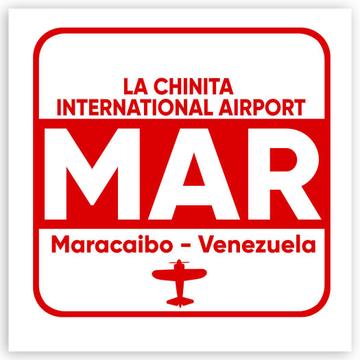 Venezuela La Chinita Airport Maracaibo MAR : Gift Sticker Travel Airline Pilot