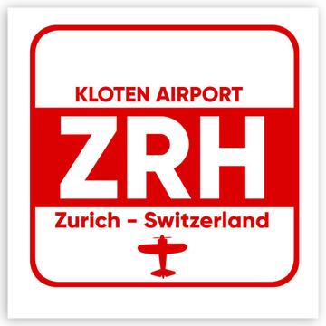Switzerland Kloten Airport Zurich ZRH : Gift Sticker Travel Airline Pilot AIRPORT