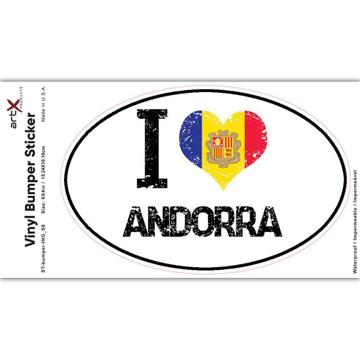 I Love Andorra : Gift Sticker Heart Flag Country Crest Andorran Expat