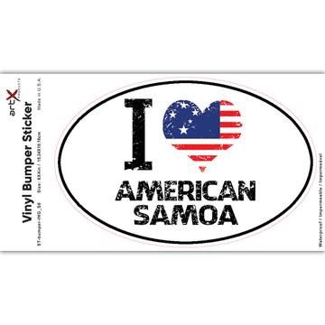 I Love American Samoa : Gift Sticker Heart Flag Country Crest American Expat