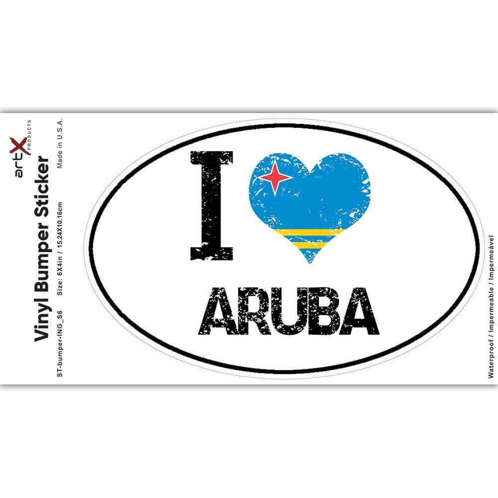 Mug Heart Flag Country Crest Gift Expat I Love Aruba 