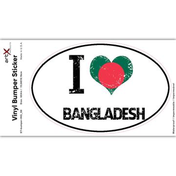 I Love Bangladesh : Gift Sticker Heart Flag Country Crest Bangladeshi Expat