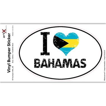I Love Bahamas : Gift Sticker Heart Flag Country Crest Bahamian Expat