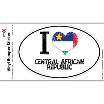 I Love Central African Republic : Gift Sticker Flag Country Central African