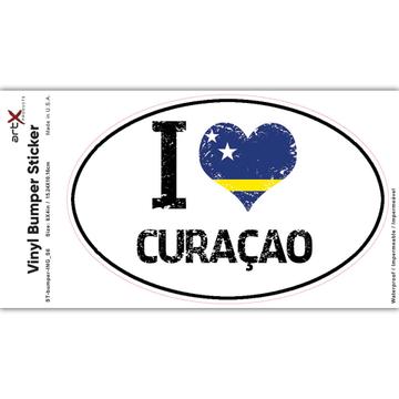 I Love Curaçao : Gift Sticker Heart Flag Country Crest Expat