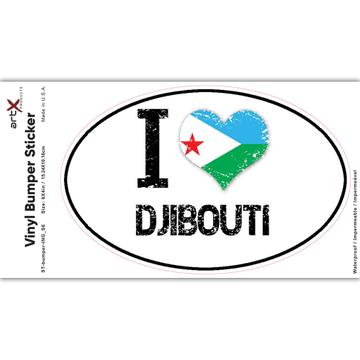 I Love Djibouti : Gift Sticker Heart Flag Country Crest Djiboutian Expat