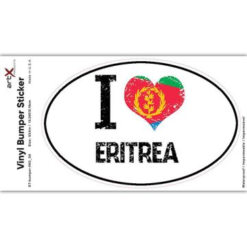 I Love Eritrea : Gift Sticker Heart Flag Country Crest Eritrean Expat