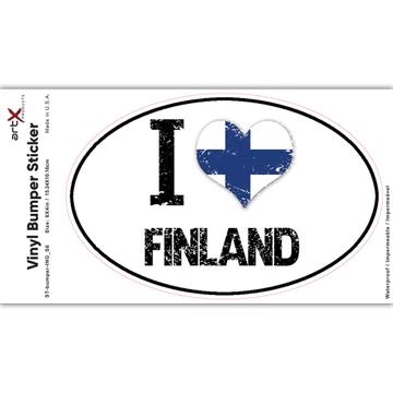 I Love Finland : Gift Sticker Heart Flag Country Crest Finnish Expat