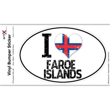 I Love Faroe Islands : Gift Sticker Heart Flag Country Crest Faroese Expat